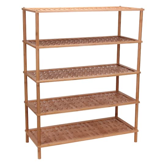 Household Essentials 5-Tier Bamboo Shoe Rack